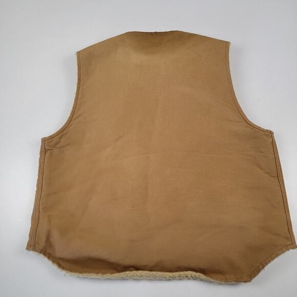 Vintage Carhartt Sherpa Lined Vest Sz XL Duck Canvas Union Made USA Distressed - Picture 7 of 9